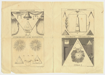 Scottish Rite tracing board engraving, between 1828 and 1831