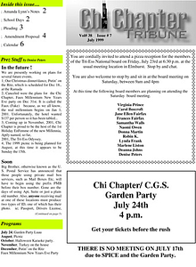 Chi Chapter Tribune Vol. 38 Iss. 07 (July, 1999)