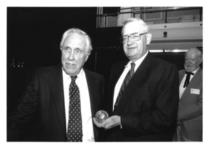 Frederick Wilkins and Jason Robards at the Eugene O'Neill Conference awards ceremony
