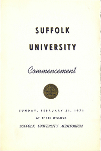 February 1971 Suffolk University Commencement Program
