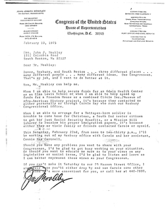 Draft letter to constituents from John Joseph Moakley inviting them to visit Moakley's district office to share concerns and opinions