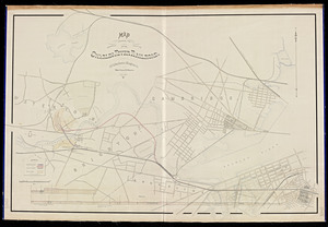 Map showing the proposed location of the Charles River Railroad / W.S. Barbour, engineer.