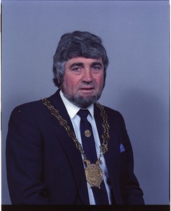 Dermot Curran, SDLP chairman of Downpatrick Council. Portraits of him and family