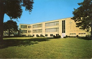 Saint Thomas More Hall exterior: School of Law, postcard