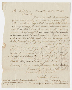 Salem Towne letter to Thomas Bond, 1842 October 13