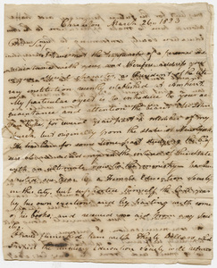 Benjamin Morgan Palmer letter to Zephaniah Swift Moore, 1823 March 26