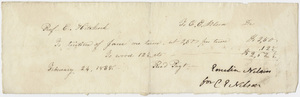 Edward Hitchcock receipt of payment to C. E. Nelson, 1838 February 24