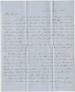 Orra White Hitchcock and Jane Hitchcock letter to Edward Hitchcock, Jr., 1852 May 1