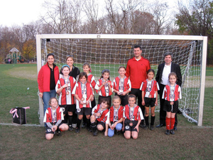 Winchester soccer club Shooting Stars team photo