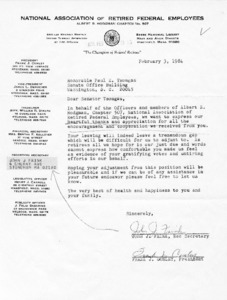 Letter from John J. Frink and Frank J. Conley to Paul Tsongas