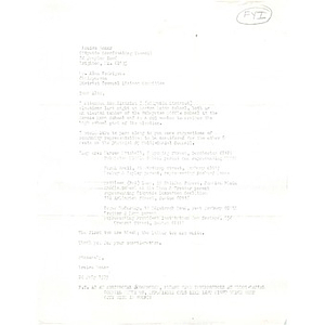 Letter, Alex Rodriguez, July 24, 1975.