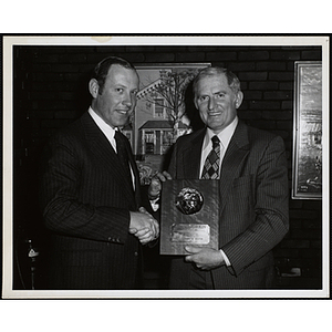 John M. Durkin receives an award of appreciation from the Boys' Clubs of Boston