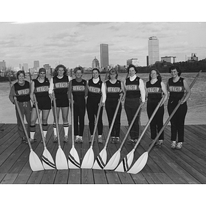 Women's varsity crew team posed together