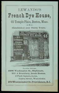 Lewando's French Dye House, 65 Temple Place, Boston, Mass., undated