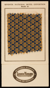 Sample for Lesher Mohairs, Lesher, Whitman & Co., Inc., sole distributors of smooth mohairs, 881-887 Broadway, New York City, New York, 1921