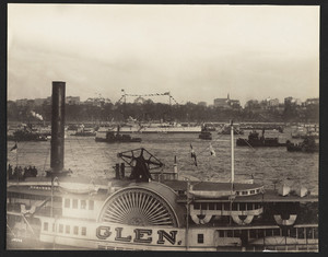 Olympia, Glen & steamers in naval parade, New York harbor, New York, New York, September 28, 1899