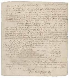 Account of William Park's expenses relating to Sylvanus Warro, 15 November 1682