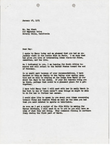 Letter from Mark H. McCormack to Ray Stark