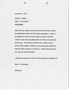 Memorandum from Mark H. McCormack to Edward J. Keating