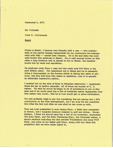 Memorandum from Mark H. McCormack to Jay Michaels