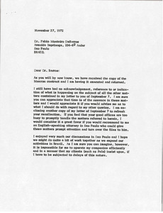 Letter from Mark H. McCormack to Fabio Monteiro DeBarros