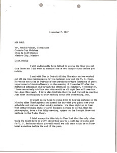 Letter from Mark H. McCormack to Arnold Palmer