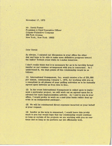 Letter from Mark H. McCormack to David Foster