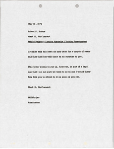 Memorandum from Mark H. McCormack to Robert S. Burton