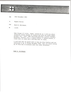 Memorandum from Mark H. McCormack to Hughes Norton