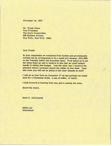 Letter from Mark H. McCormack to Frank A. Olson