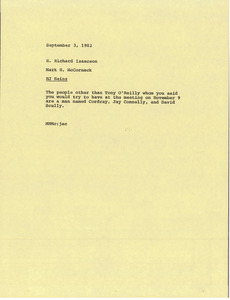 Memorandum from Mark H. McCormack to H. Richard Isaacson