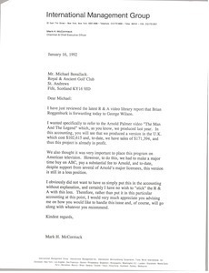 Letter from Mark H. McCormack to Michael Bonallack