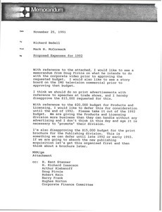 Memorandum from Mark H. McCormack to Richard Bedell