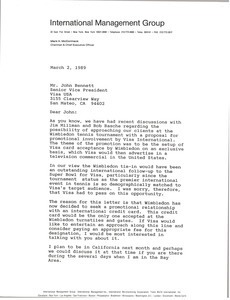 Letter from Mark H. McCormack to John Bennett