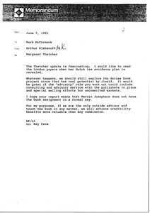 Memorandum from Arthur Klebanoff to Mark H. McCormack