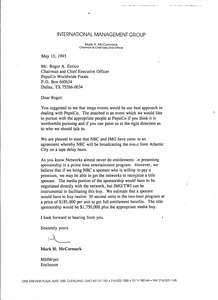 Letter from Mark H. McCormack to Roger A. Enrico