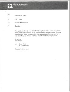 Memorandum from Mark H. McCormack to Curt Curtis