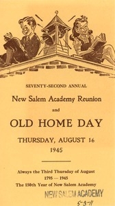 Program for the seventy-second annual reunion of New Salem Academy