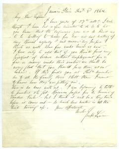 Letter from Joseph Lyman to Benjamin Smith Lyman