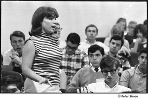 United States Student Press Association Congress: unidentified woman making a statement from audience