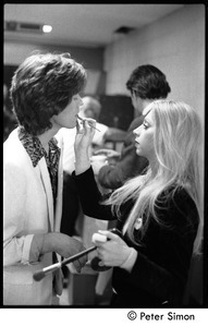 Mick Jagger in make-up for his appearance with Peter Tosh on Saturday Night Live