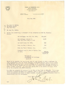 Letter from Nail & Parker Real Estate to W. E. B. Du Bois