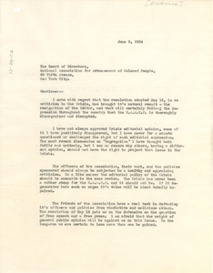 Letter from Harry E. Davis to NAACP Board of Directors