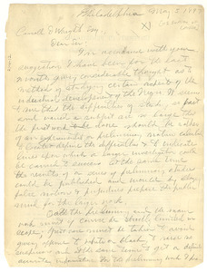 Letter from W. E. B. Du Bois to United States Bureau of Labor