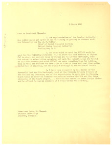 Memorandum from W. E. B. Du Bois to Rufus E. Clement