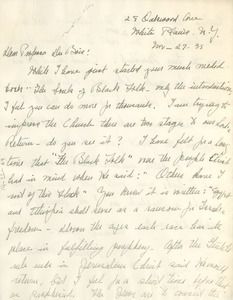 Letter from Harriet Whitaker to W. E. B. Du Bois