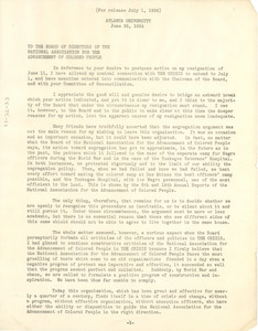 Letter from W. E. B. Du Bois to NAACP Board of Directors