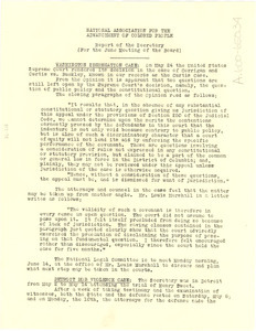 NAACP report of the secretary for the June meeting of the board