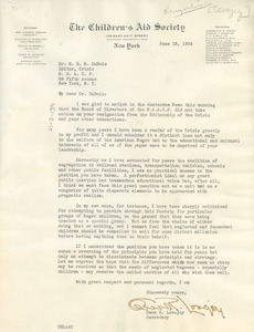 Letter from Owen R. Lovejoy to W. E. B. Du Bois