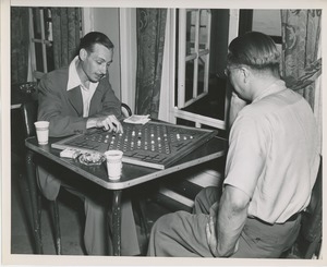 Men in game room